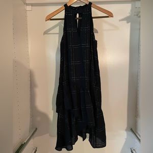 PARKER sleeveless high neck adjustable tie flowy dress